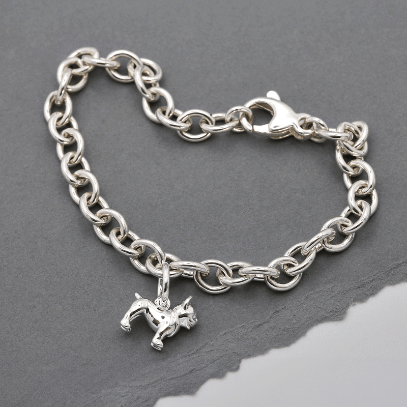 French Bulldog Silver Dog Charm