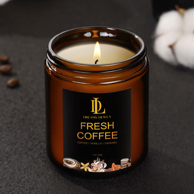 Fresh Coffee Candles | Coffee Scented Soy Candles, 50 Hour Burn Time, Natural Home Fragrance, Gifts for Men & Women