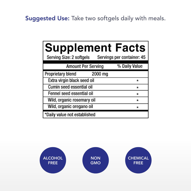 Physician’s Strength Black Seed Oil Gelcaps – 90 Softgels – Freshly Cold-Pressed, Non-GMO