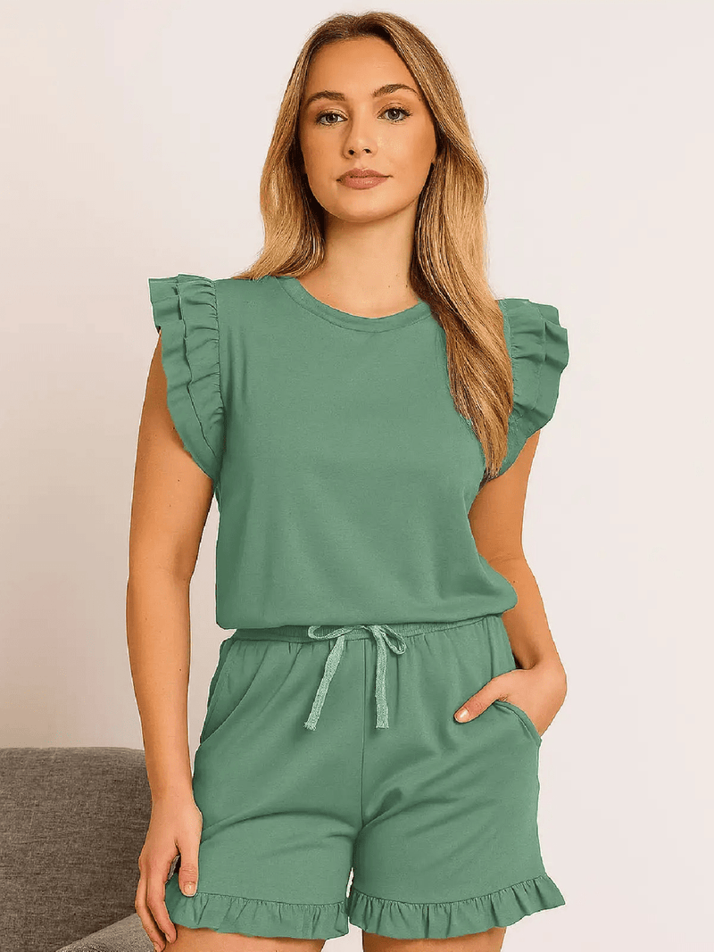 Frill Boxy With Short Set - InStock