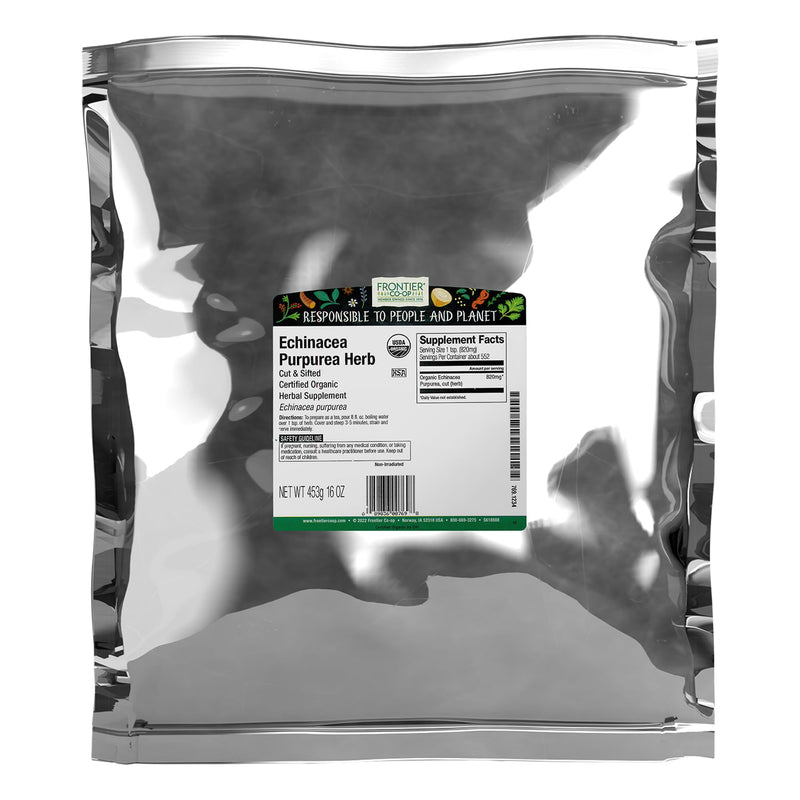 Frontier Co-op Echinacea Purpurea Root - Cut & Sifted, Certified Organic, Kosher | 1 lb Bulk Bag