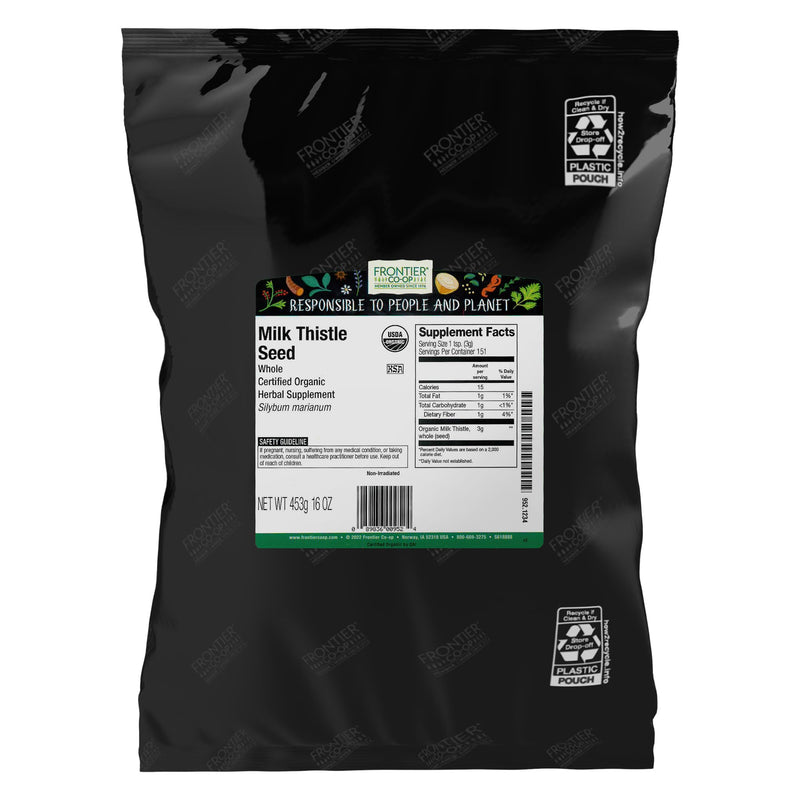 Frontier Co-op Organic Whole Milk Thistle Seed 1lb