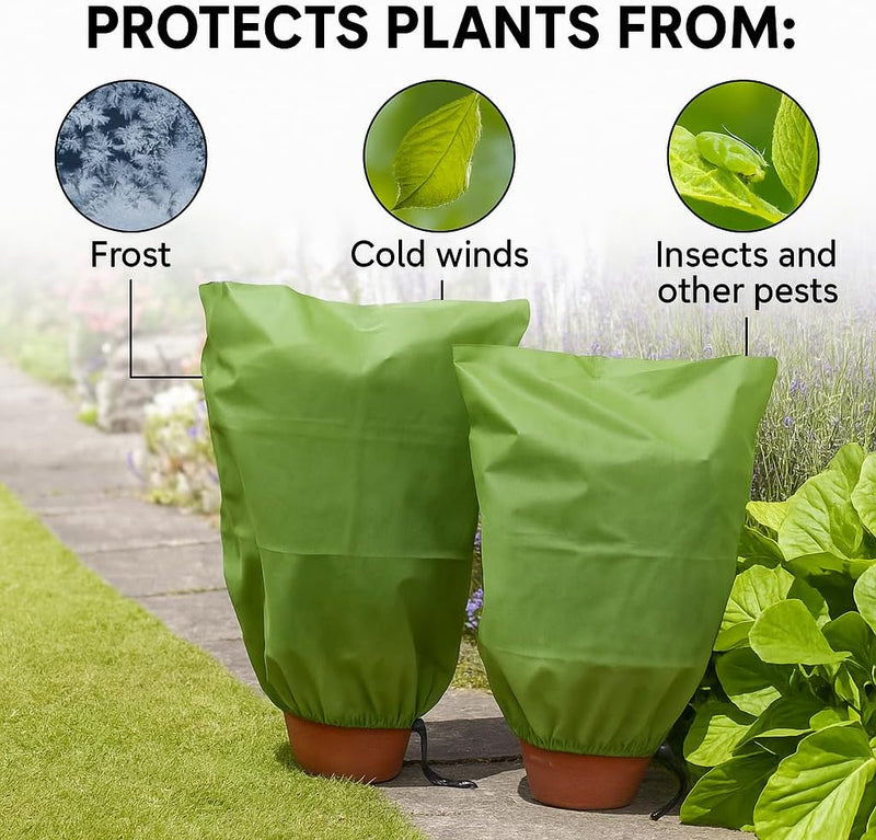 Plant Frost Protection Covers 3 Pack 1.2 x 0.9m with Drawstring