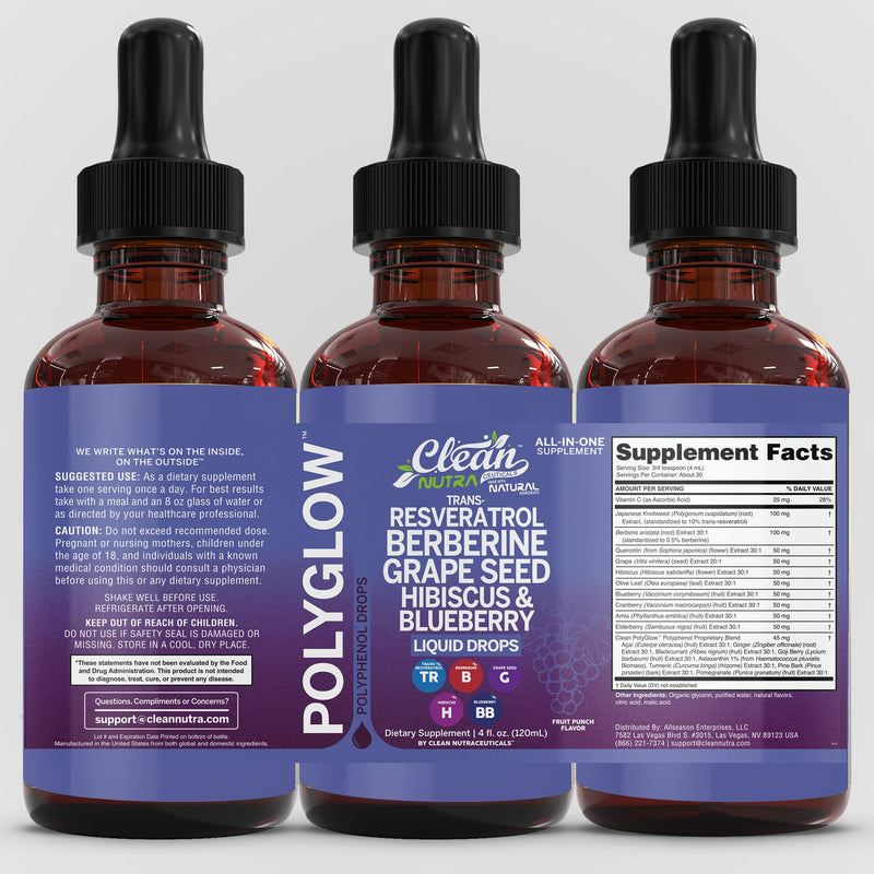 Oxibloom Liquid Drops – Resveratrol, Berberine & Grape Seed (120ml)