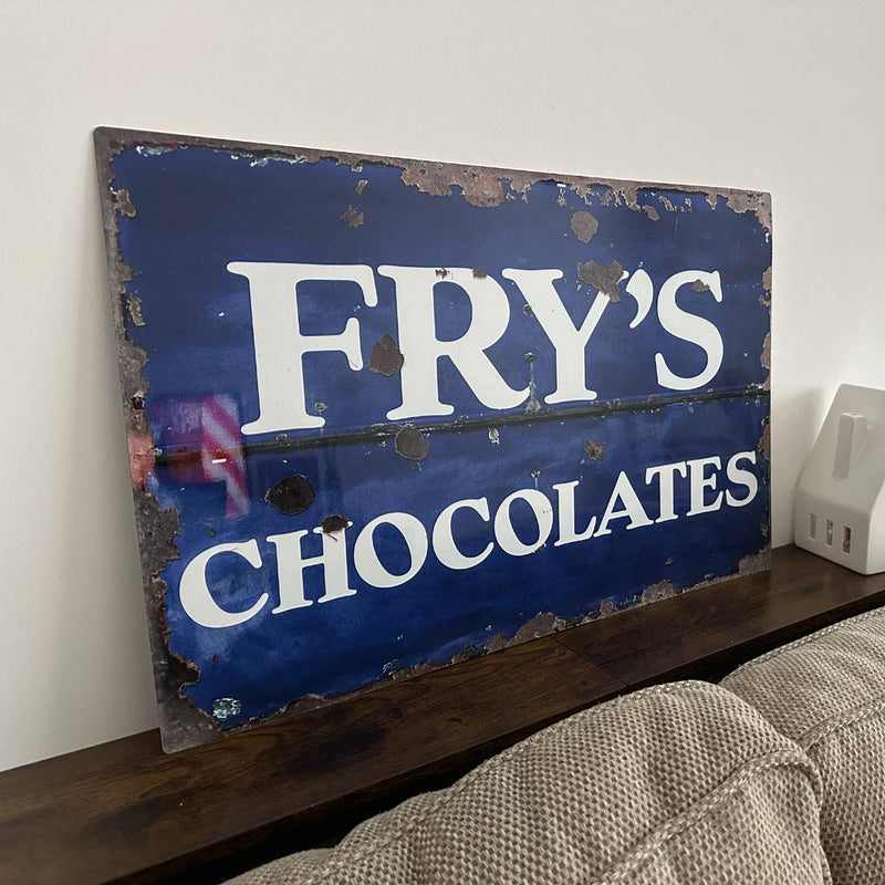 Vintage Metal Frys Chocolates Sign