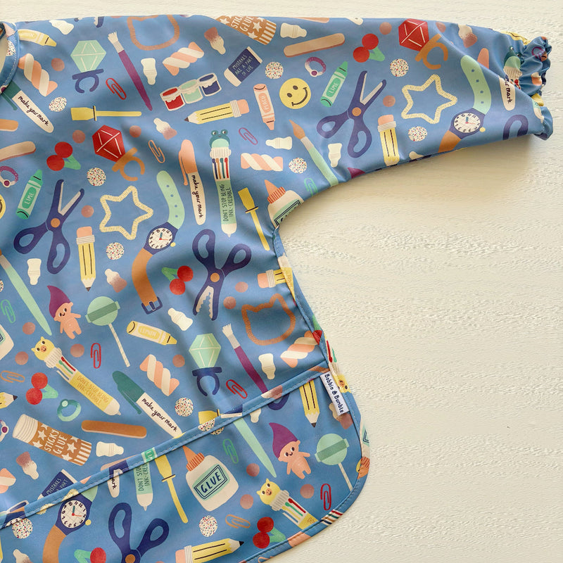 Long Sleeved Baby Bib - Crafty Print