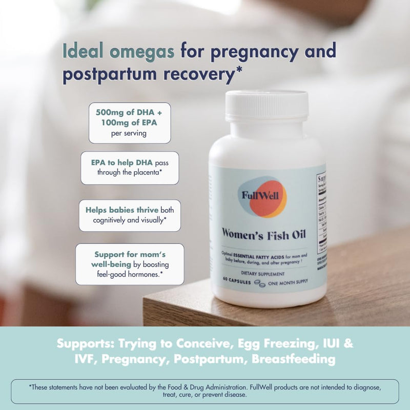 FullWell Prenatal Vitamin + DHA | 26+ Nutrients, Non-GMO, 30 Servings