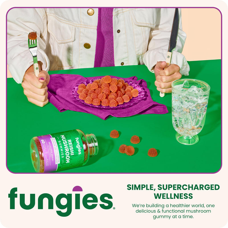 Fungies Reishi Mushroom Gummies Apple – 60 Servings | Immune Support & Relaxation