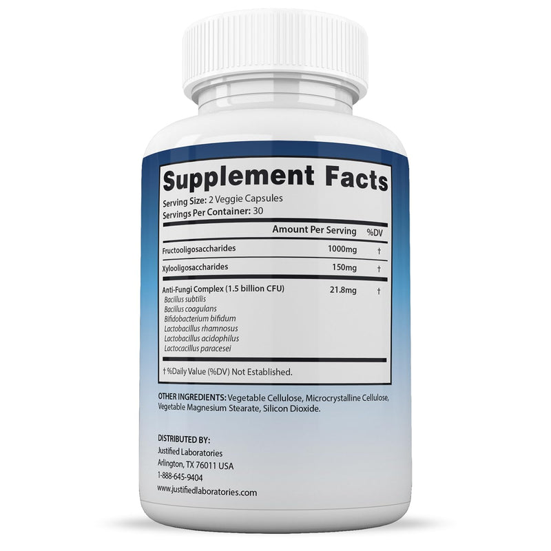 Justified Laboratories Fungus Defend Probiotic 1.5B CFU – 2 Pack, 120 Capsules