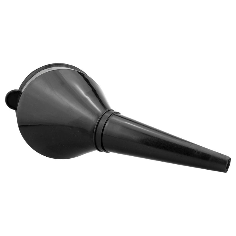 Angled Car Fuel Funnel with Filter, Black