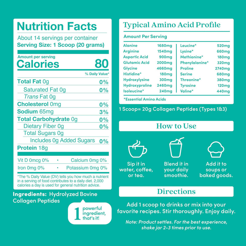Further Food Unflavored Collagen Peptides Powder – Grass-Fed, Pasture-Raised, Hydrolyzed Type I & III, Gut Health + Joints, Hair Skin Nails, Paleo & Keto, 9.88 oz