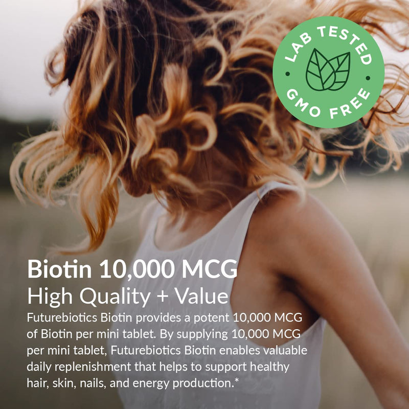 Futurebiotics Biotin 10,000 MCG High Potency Tablets – 360 Vegetarian, Non-GMO