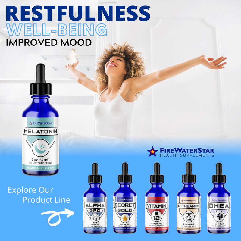 FWS Liquid Melatonin Drops for Adults and Kids - 99% Pure Bioactive Melatonin - Organic, Non-GMO, Vegan - 2oz