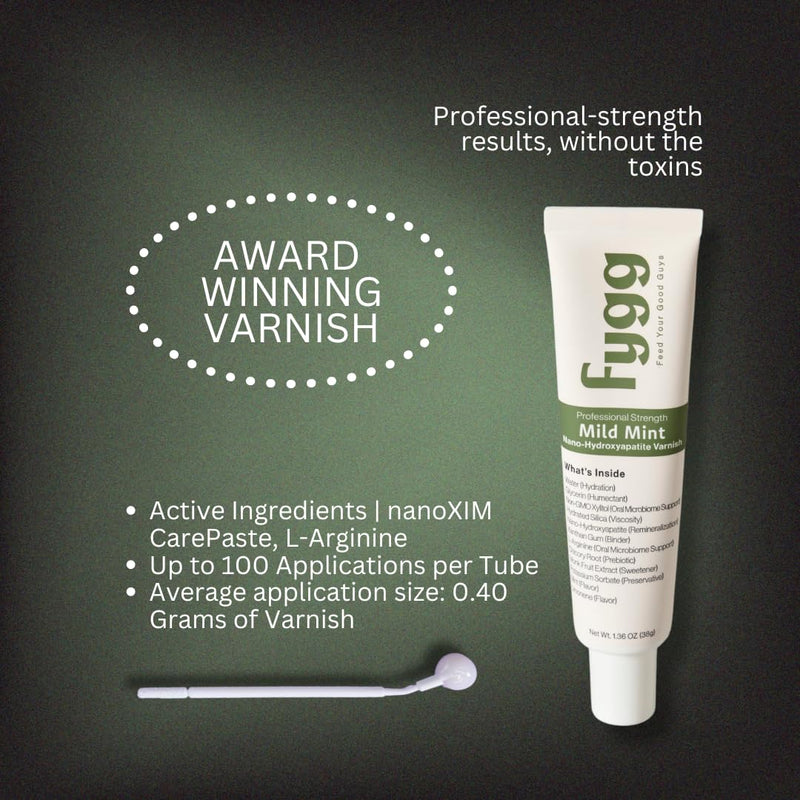 Fygg Nano-Hydroxyapatite Dental Varnish – Fluoride-Free Enamel Repair for Sensitive Teeth | Mild Mint (1.36oz)
