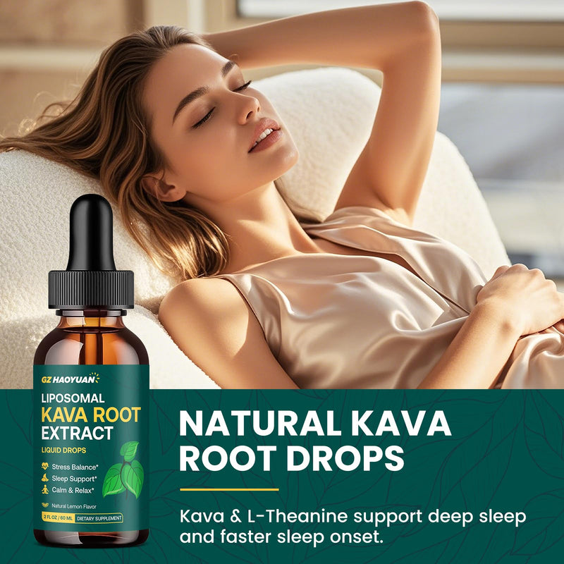 GZ HAOYUAN Liposomal Kava Drops – Calming Kava Liquid with GABA & Ashwagandha