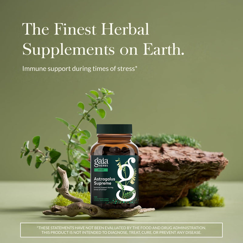Gaia Herbs Astragalus Supreme – Immune & Antioxidant Support | 120 Vegan Liquid Phyto-Caps (60 Servings)