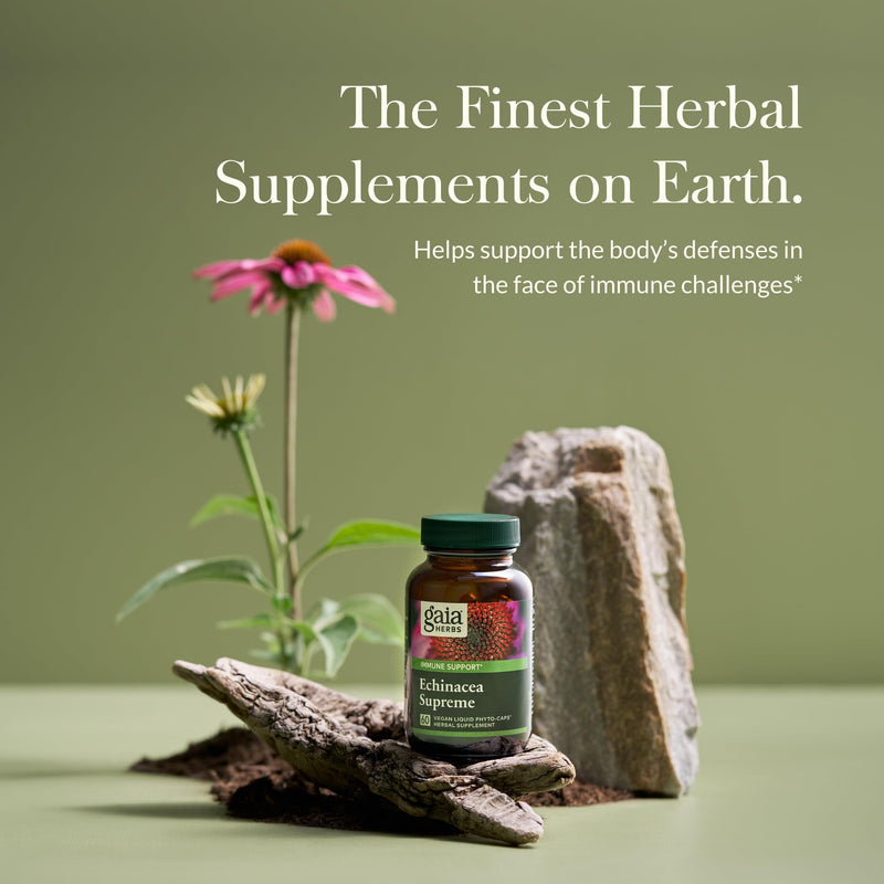 Gaia Herbs Echinacea Supreme – Immune Support (60 Vegan Caps)