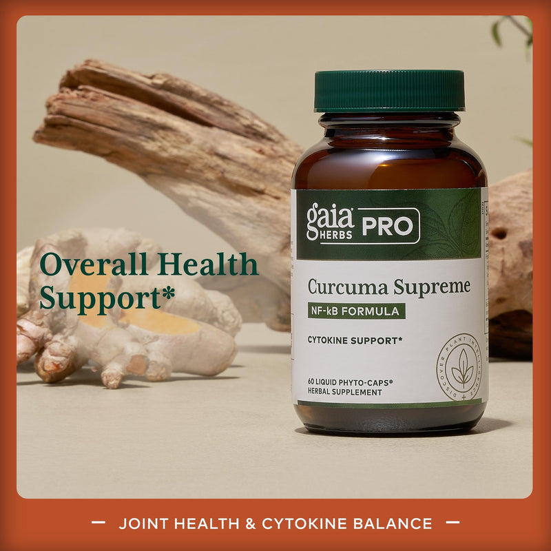 GAIA HERBS PRO Curcuma Supreme NF-kB Immune Support | Turmeric + Black Pepper - 120 Caps
