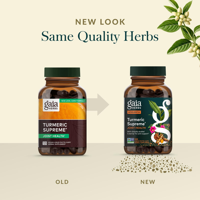 Gaia Herbs Turmeric Supreme Joint Health – 120 Liquid Phyto-Caps for Joint Support