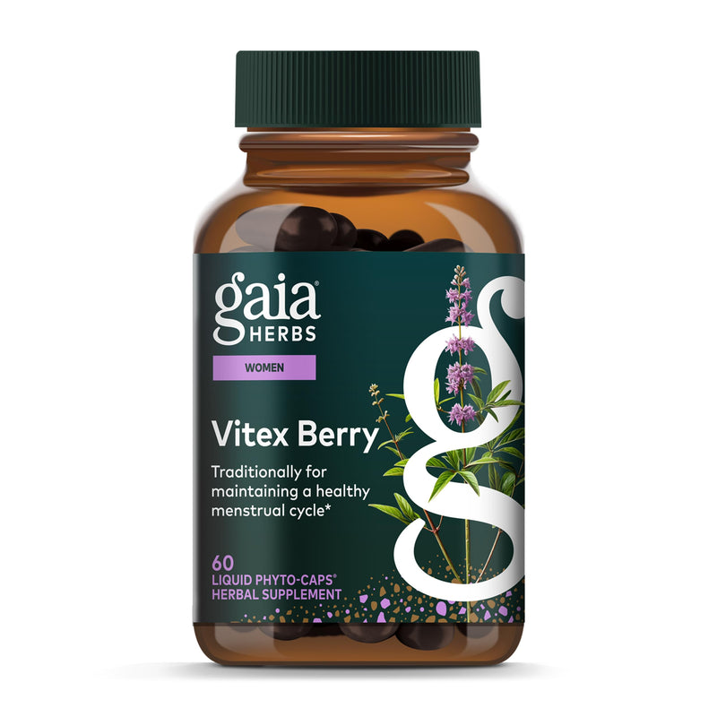 Gaia Herbs Vitex Berry - Traditionally Used for Hormone Balance & Menstrual Support | 60 Vegan Liquid Phytocapsules