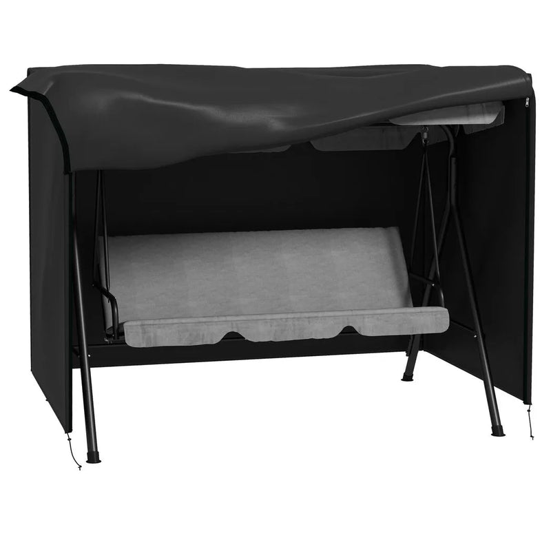 Outsunny 205 x 124cm Three-Seater Swing Chair Protective Cover Black