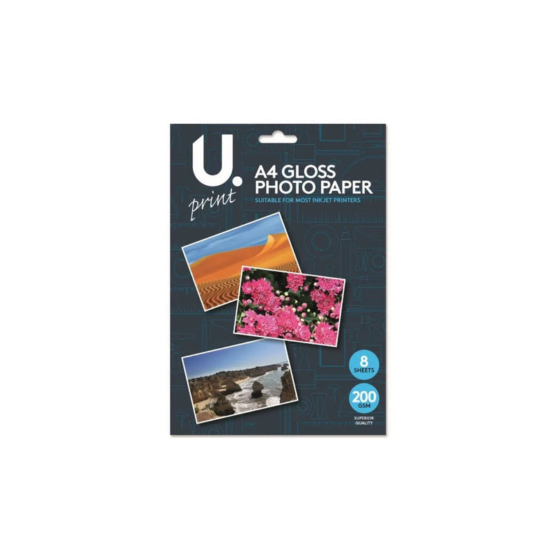A4 Gloss Photo Paper Includes 8 Sheets 200Gsm Superior Quality