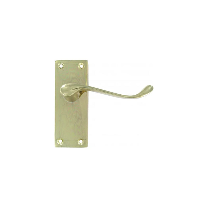 4" Vic Scroll Latch Handle Brassed