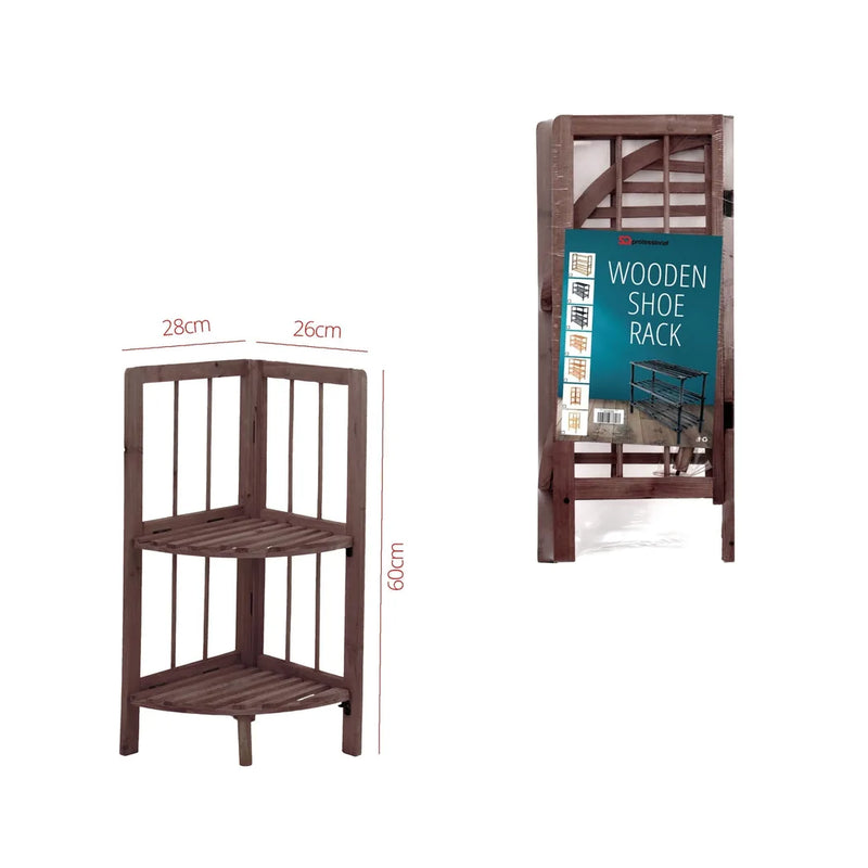2 Tier Coffee Wooden Corner Rack Multipurpose Use Wooden Rack