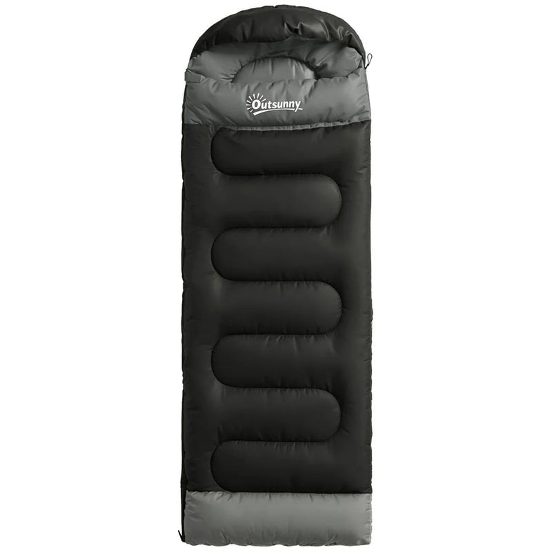 Outsunny Sleeping Bag for Adults, Lightweight & Compact Sleeping Bag, 3 Seasons, Black