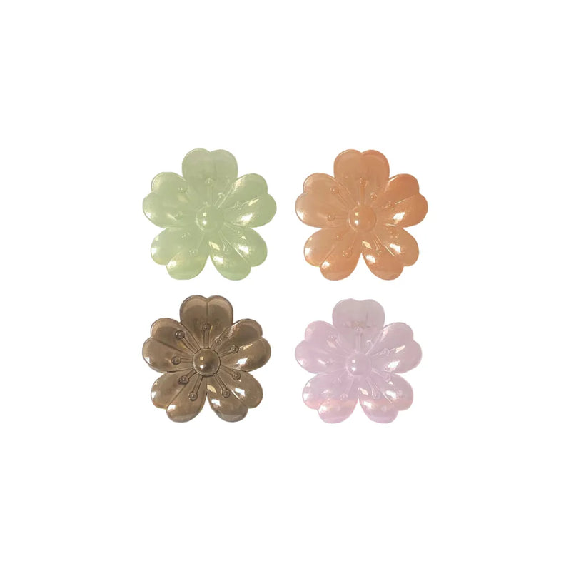 Plastic Tropical Flower Hair Claw Clip Assorted Colours