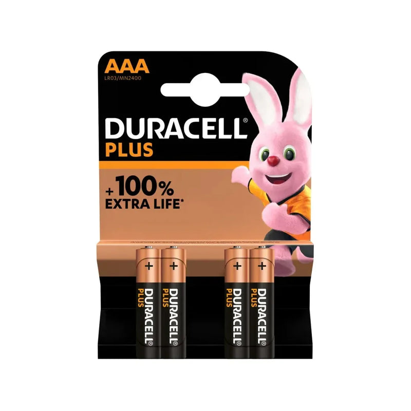 4 x Duracell Plus Aaa Batteries Lr03 Non Rechargeable 2432