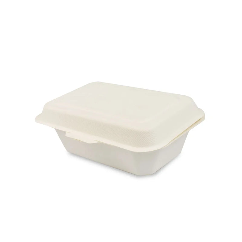 250 Pieces Disposable Eco Bagasse Hinged Take Away Food Container Meal Potato Bo x 600Ml
