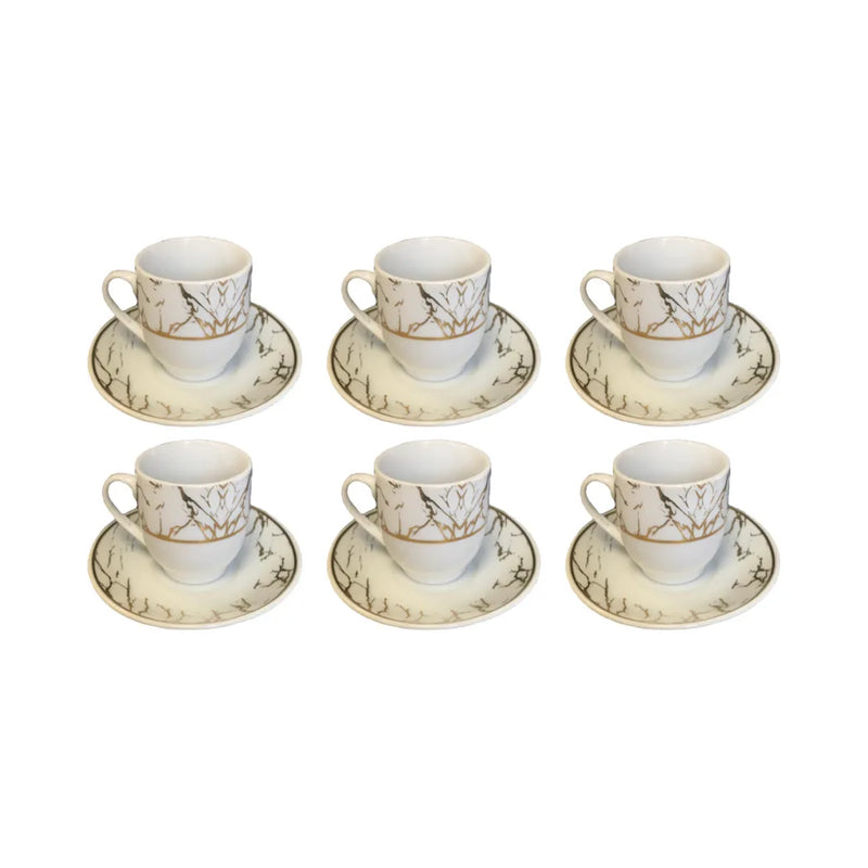 Coffee Espresso Cup Set With Saucers Set Of 12 Assorted Designs (Parcel Plus Rate)