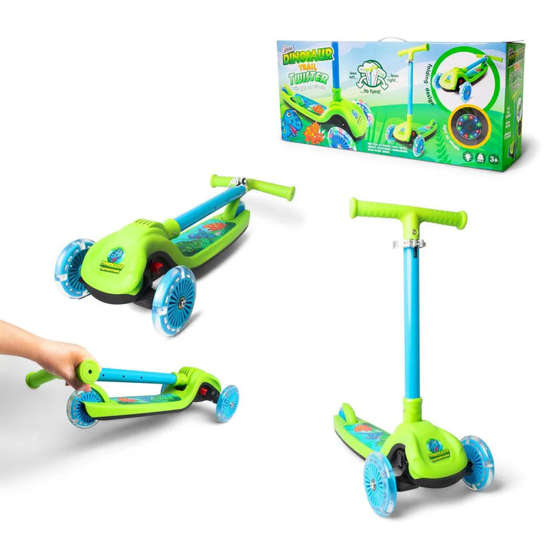 Dinosaur Trail Twister Scooter With Light Up Wheels - Green outdoor Game