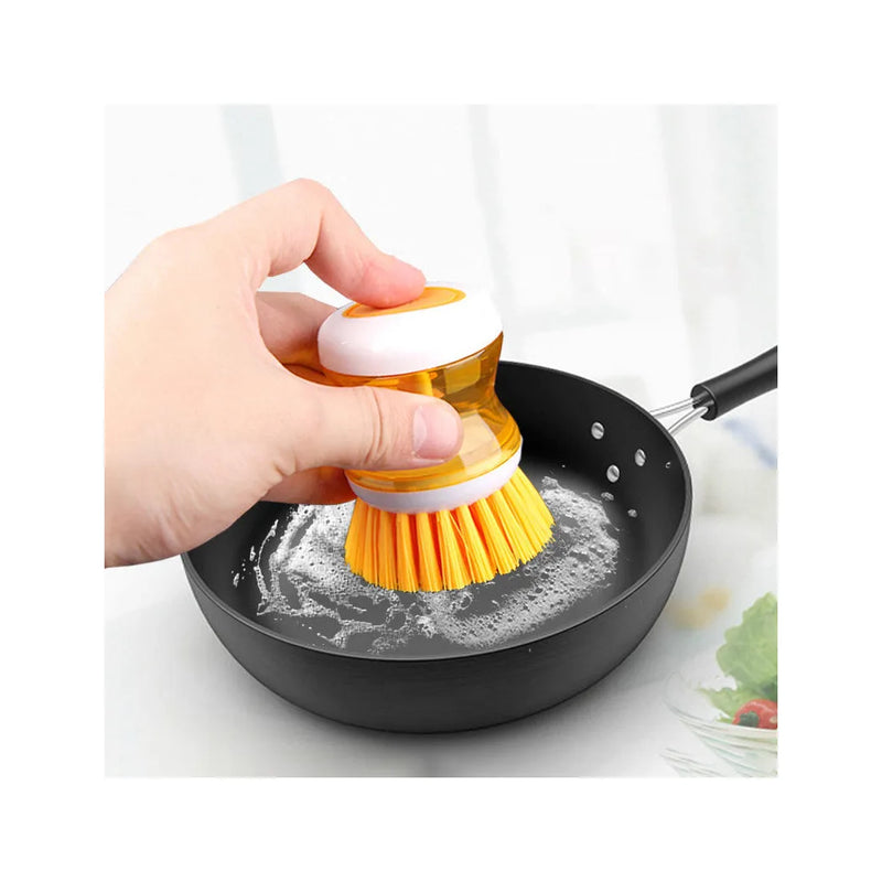 Plastic Kitchen Soap Dispensing Dish Brush Assorted Colours
