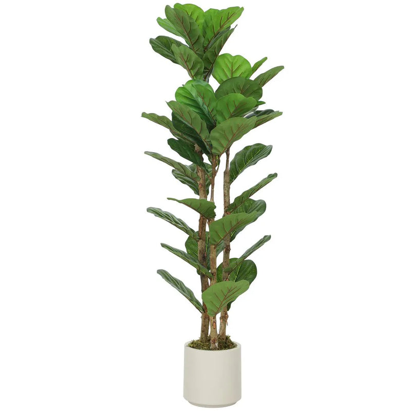 HOMCOM 120cm Artificial Fiddle Leaf Fig Tree - Green