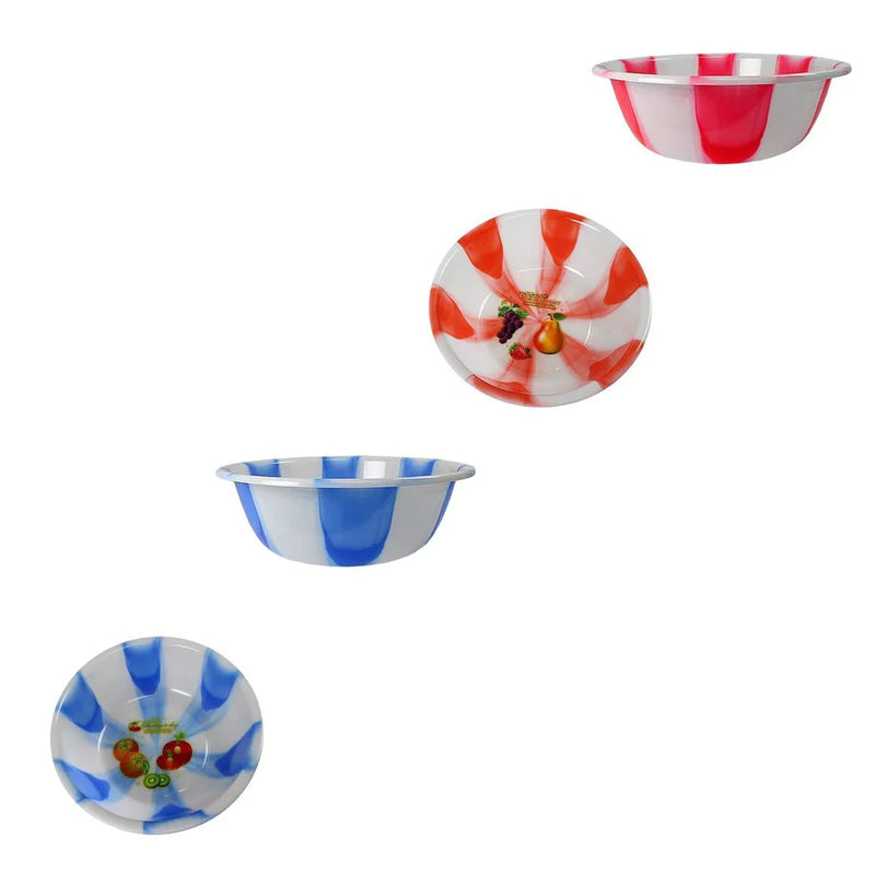 Tie Dye Print Plastic Kitchen Bowl Small Assorted Colours