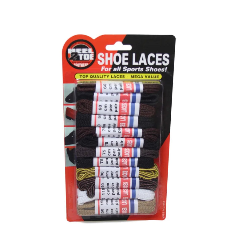 E x tra Shoe Laces Pack Of 12 Assorted Lengths And Colours