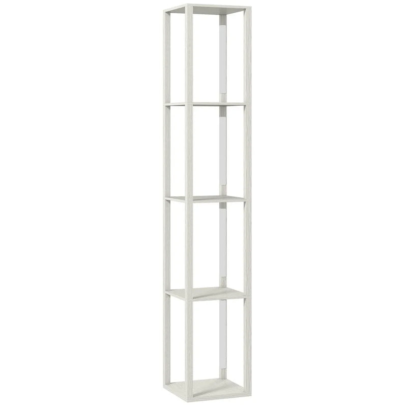 HOMCOM Floor Lamp with Shelves and 3 Brightness Levels - Oak