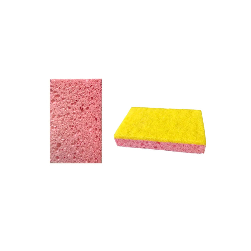 Wood Pulp Cotton Kitchen Cleaning Dish Scrubbing Sponge Pack Of 2 Assorted Colours
