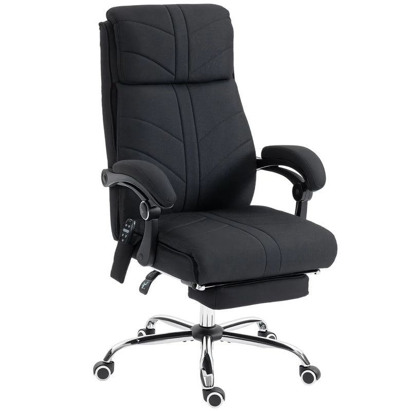 Vinsetto High Back Vibration Massage Office Chair with Footrest, Heated, Black