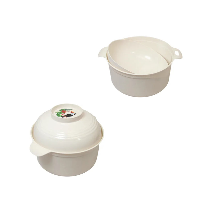 Kitchen Plastic Bowl And Lid Storage Pot Snacks Vegetable Fruits Bowl