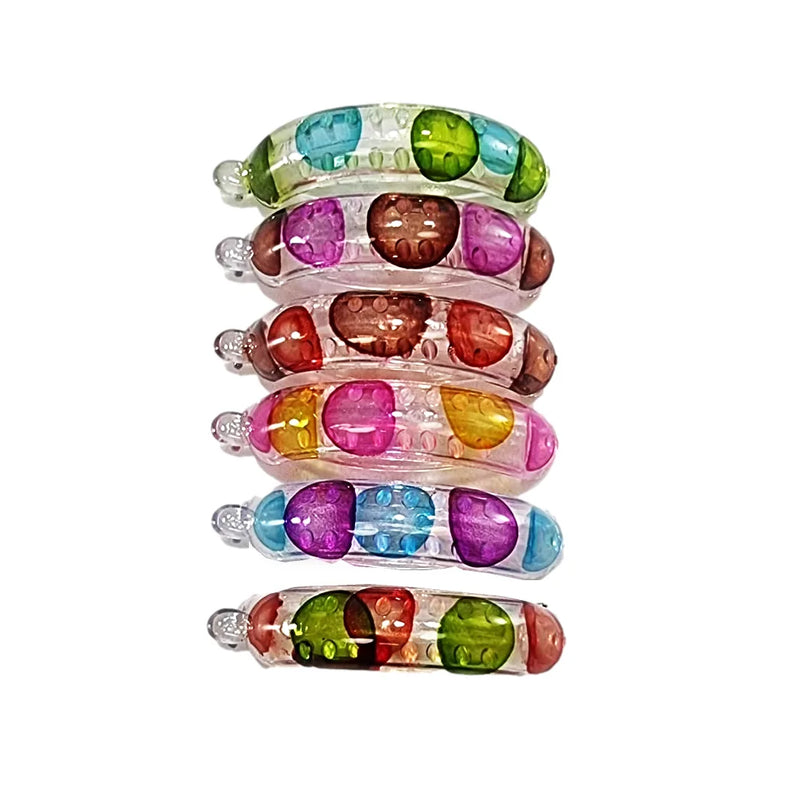 Plastic Hair Clip Dotted Design Assorted Colours