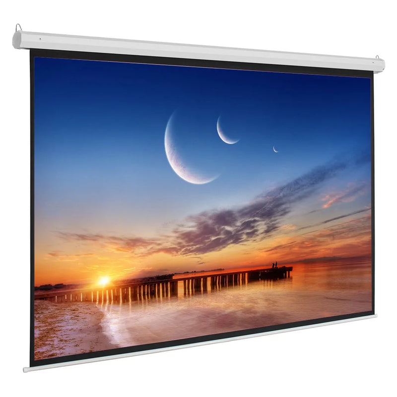 100in 220V Viewing Area Motorized Projector Screen with Remote Control Matte White