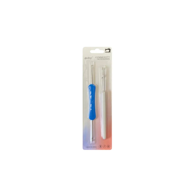 Metal Crochet Knitting Needle Hook With Plastic Handle Pack Of 2 Assorted Colours