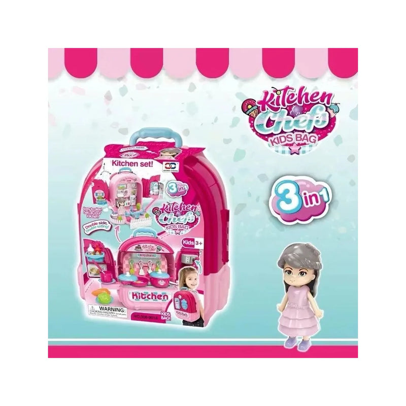 Kitchen Chef 3 In 1 Backpack Pink