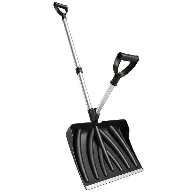 Outsunny Heavy-Duty Snow Shovel with Assist Handle, Portable Snow Pusher with 45cm Wide Blade, Detachable Aluminium Handle