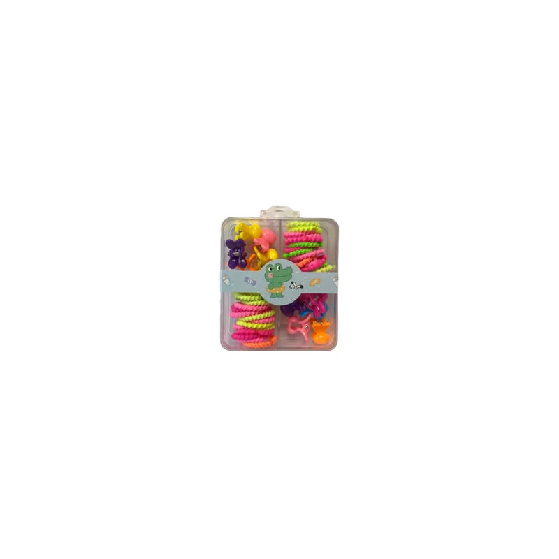 Mini Bo x Of 3 Assorted Flower Rabbit Hair Accessories Clips And Elastic Bands 1.5 – Assorted Colours