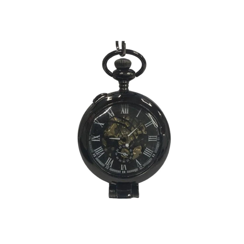 Mens & Ladies Mechanical Hand Winding Half Hunter Steampunk Gun Pocket Watch