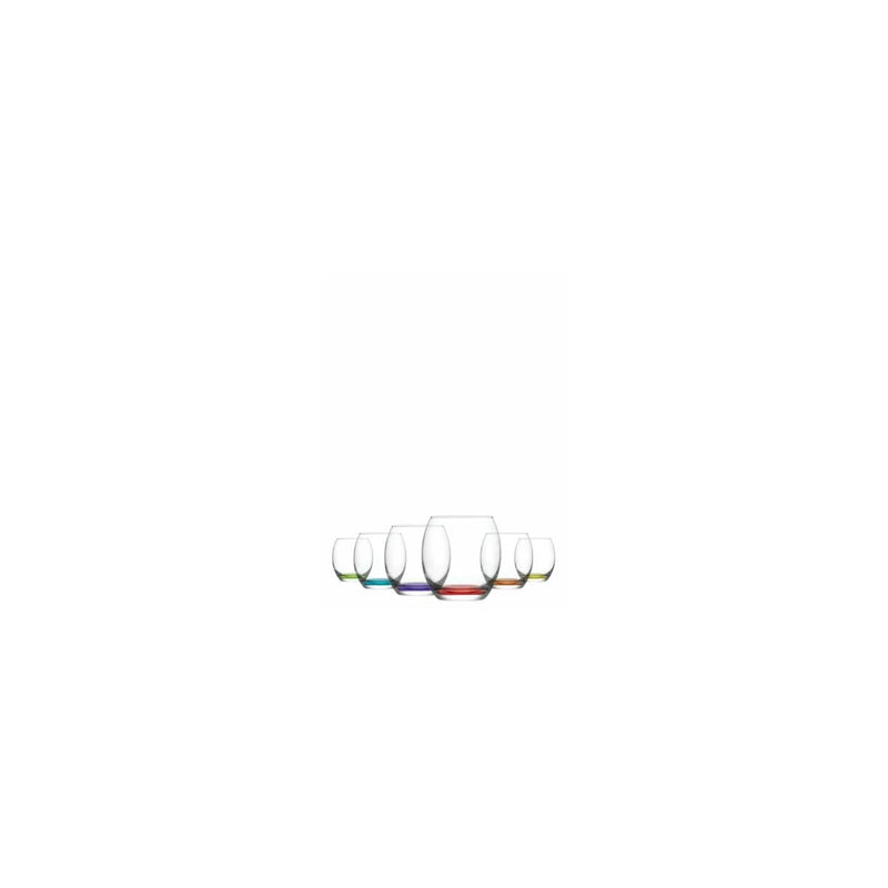 Empire Whiskey Drinking Glasses 405Cc Set Of 6 Coloured Glass (Parcel Rate)